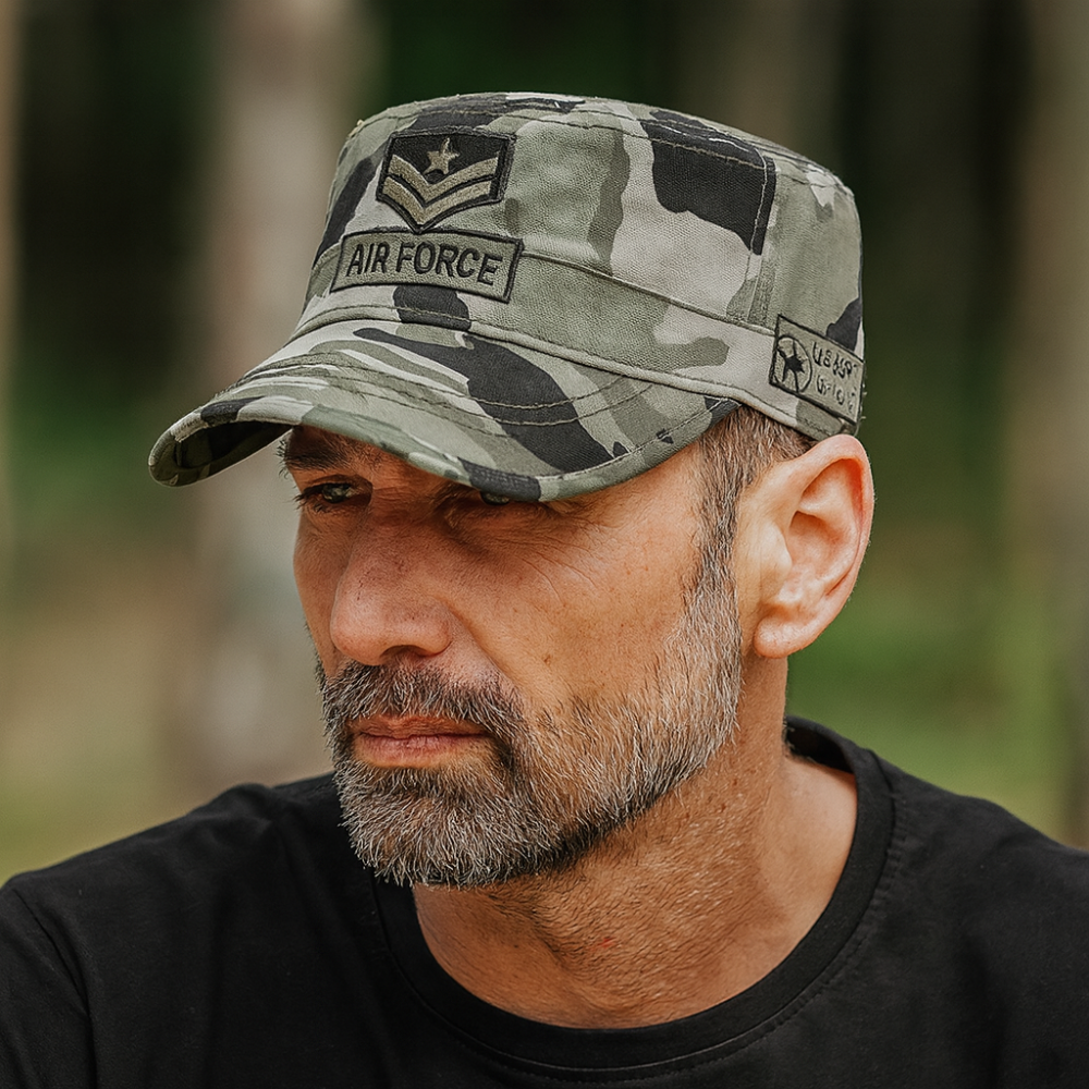 Herren Militär Luftwaffenmütze - Bestickte Kadettenmütze