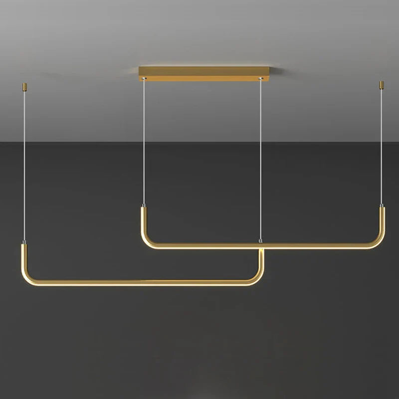 Luminous Elegance: Modern Golden Chandelier for Dining and Living Rooms – Minimalist Adjustable LED Pendant Lights