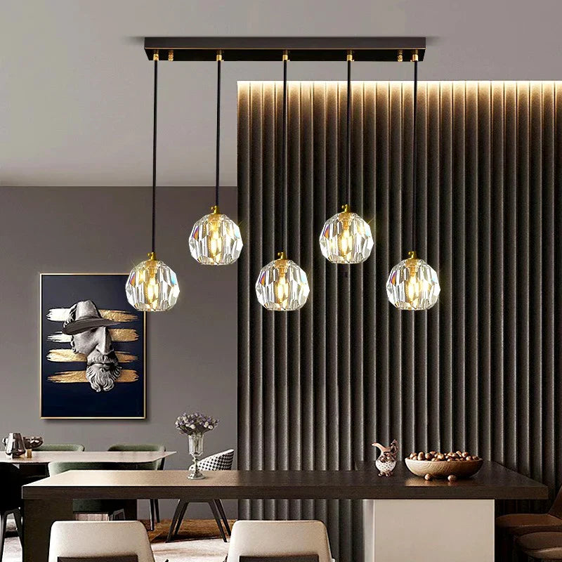 Luminous Aura Pendant - Elegant Glass Lighting Solution for Dining Room or Living Room Spaces