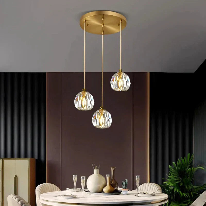 Luminous Aura Pendant - Elegant Glass Lighting Solution for Dining Room or Living Room Spaces