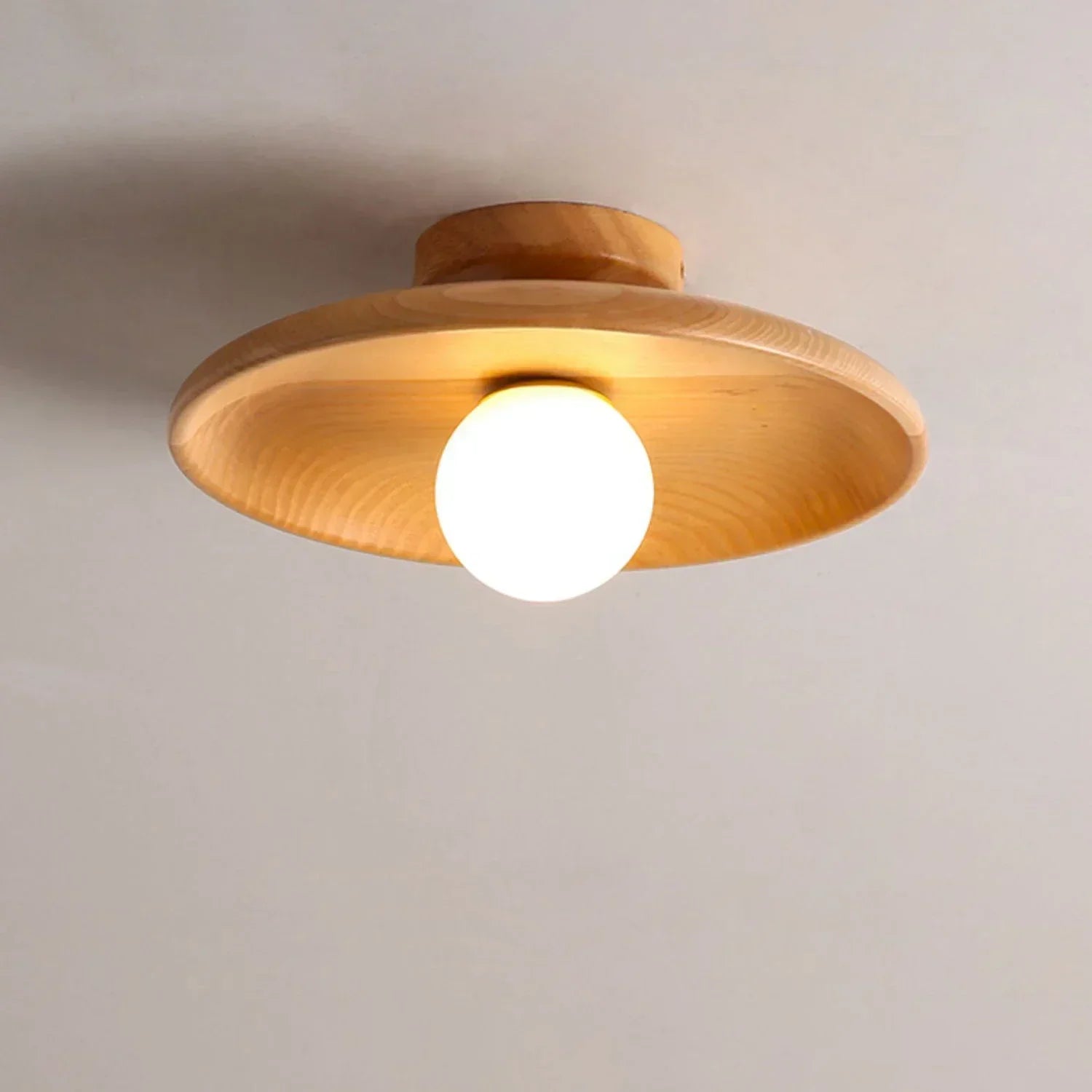 LumenCraft: Contemporary Wooden Pendant Light, LED-Compatible Ceiling Fixture for Living or Dining Spaces