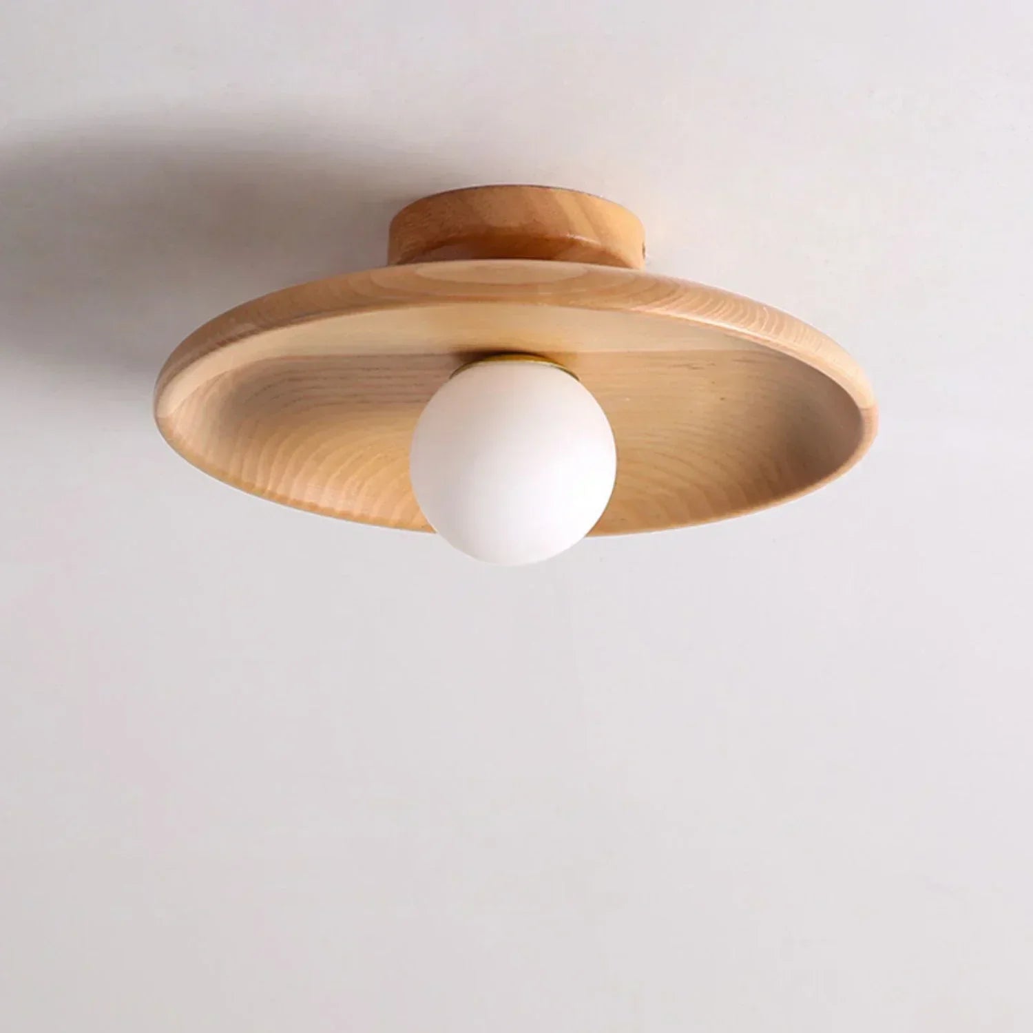 LumenCraft: Contemporary Wooden Pendant Light, LED-Compatible Ceiling Fixture for Living or Dining Spaces