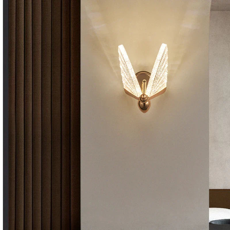 Luminous Flutter: Elegant LED Wall Lights - Modern Designer Lamps for Living Room & Hallway Decor