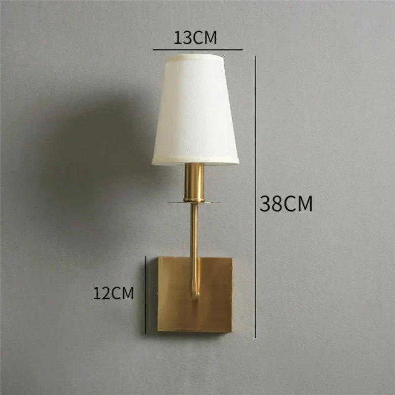 Luminous Haven Wall Light – Stylish Metal & Fabric Shade LED Lamp for Bedroom and Living Room Elegance