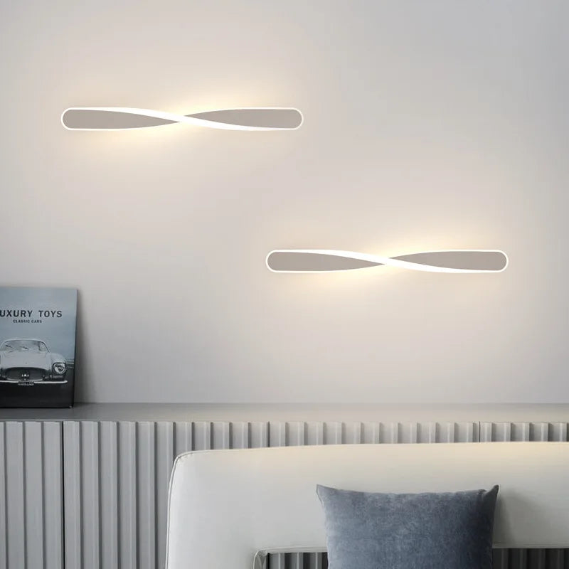 Luminous Curves: Modern Dimmable LED Wall Light for Stylish Living Room & Bedroom Ambience