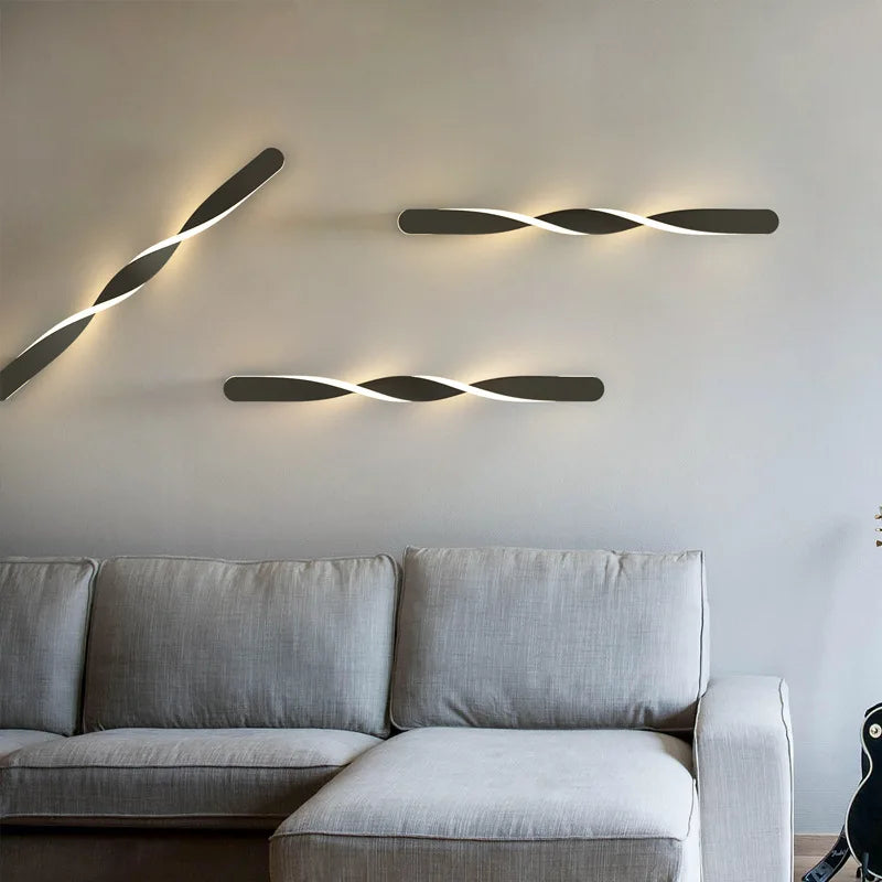 Luminous Curves: Modern Dimmable LED Wall Light for Stylish Living Room & Bedroom Ambience