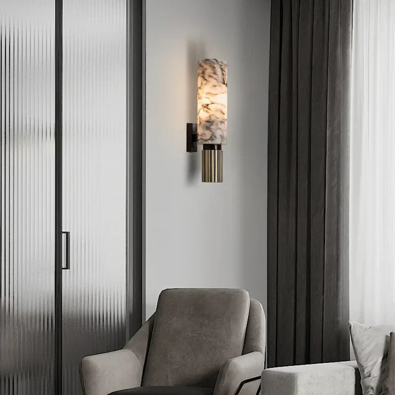 Luxusní mramorové nástěnné světlo | Moderní designová lampa pro obývací pokoj a atmosféru v předsíni