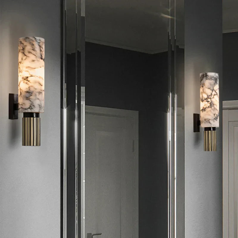 Luxusní mramorové nástěnné světlo | Moderní designová lampa pro obývací pokoj a atmosféru v předsíni
