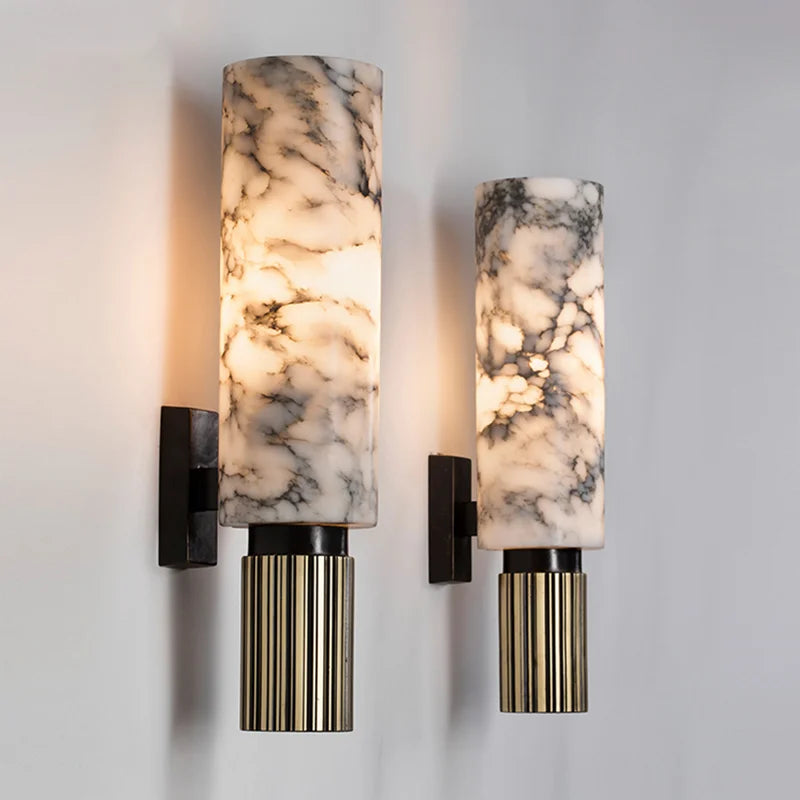 Luminous Aura – Elegante Marmor-Wandleuchte für zeitgenössische Innenräume und schicke Dekoration