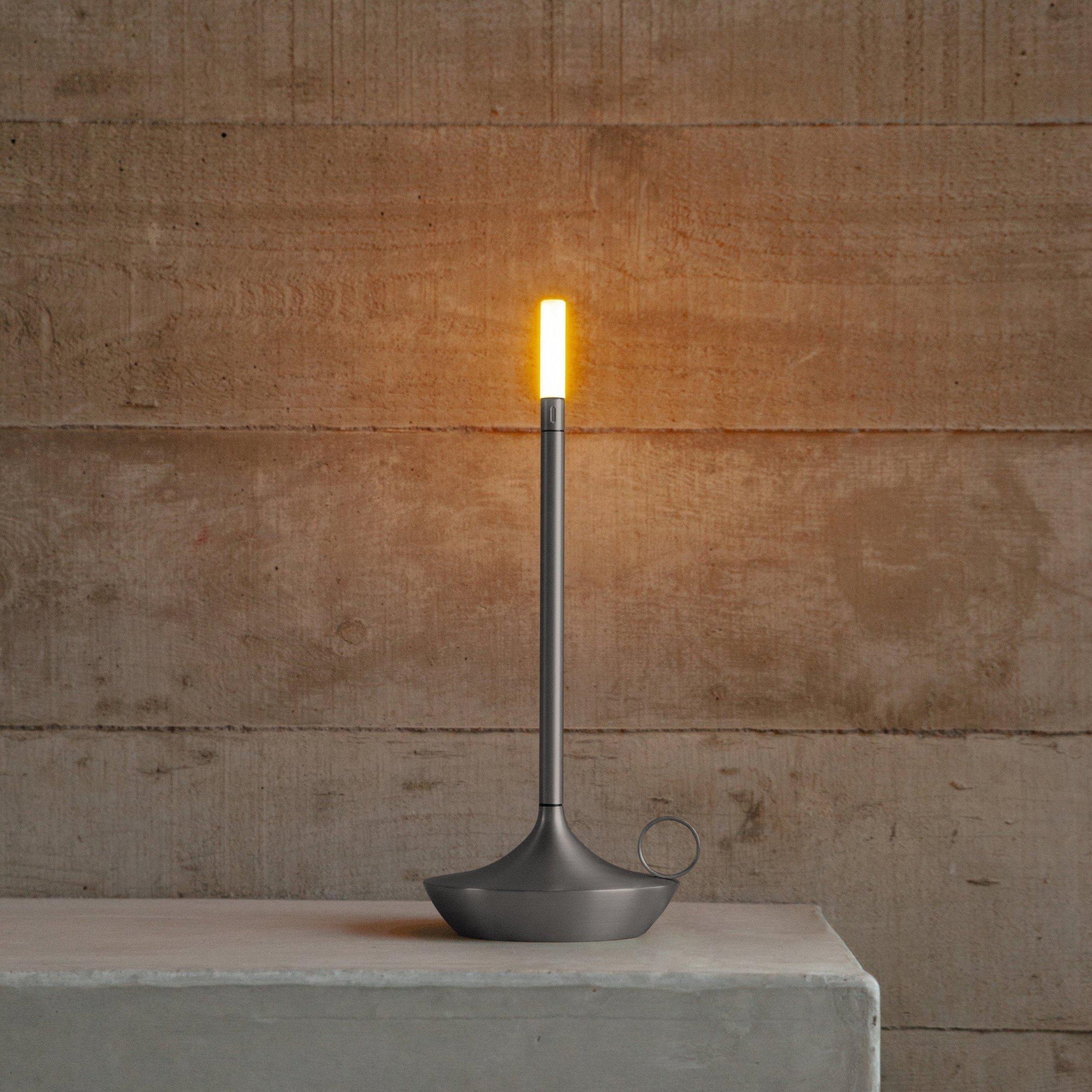 LED bordlampe aluminium moderne stearinlysdesign