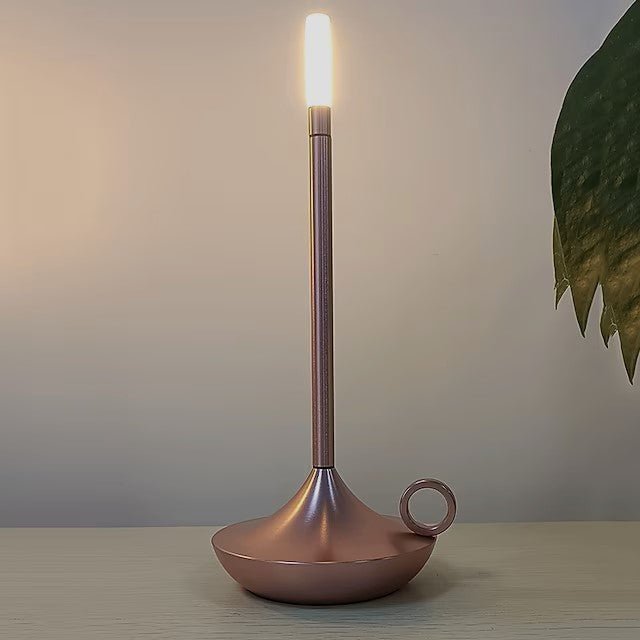 LED bordlampe aluminium moderne stearinlysdesign