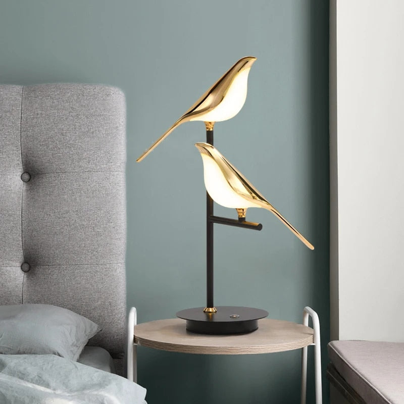 LED bordlampe fugl moderne skulptur