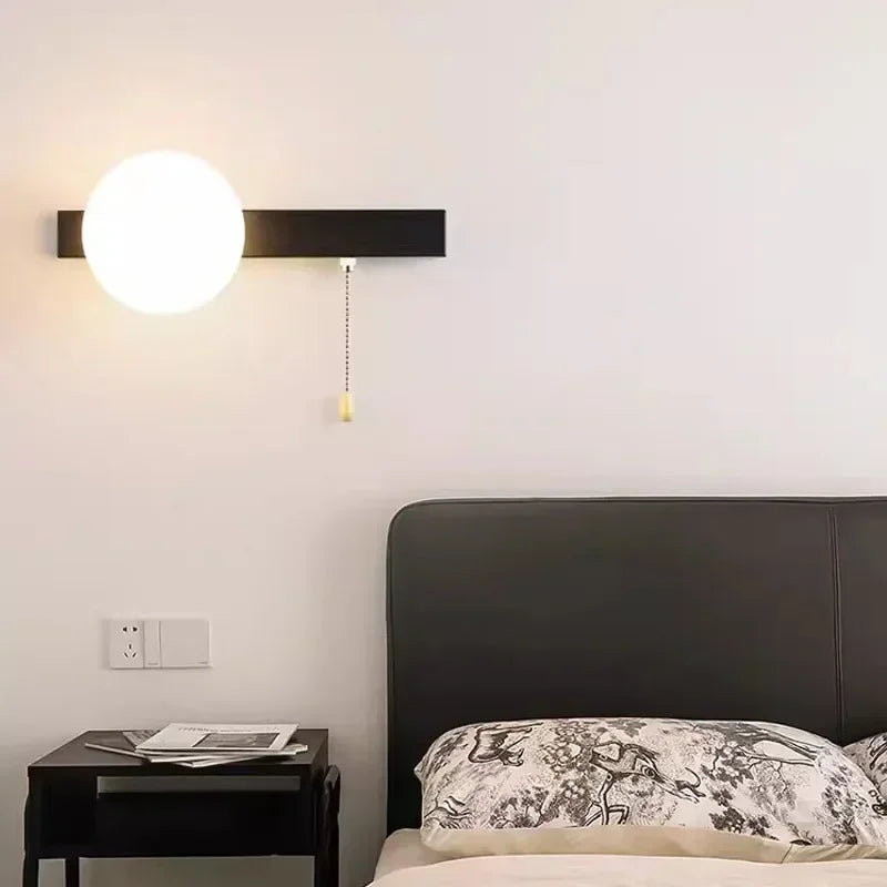 Luminous Nordic Glow: Contemporary LED Wall Light for Bedroom – Stylish Scandinavian Design