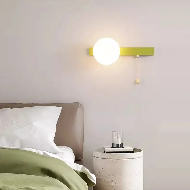 Luminous Nordic Glow: Contemporary LED Wall Light for Bedroom – Stylish Scandinavian Design