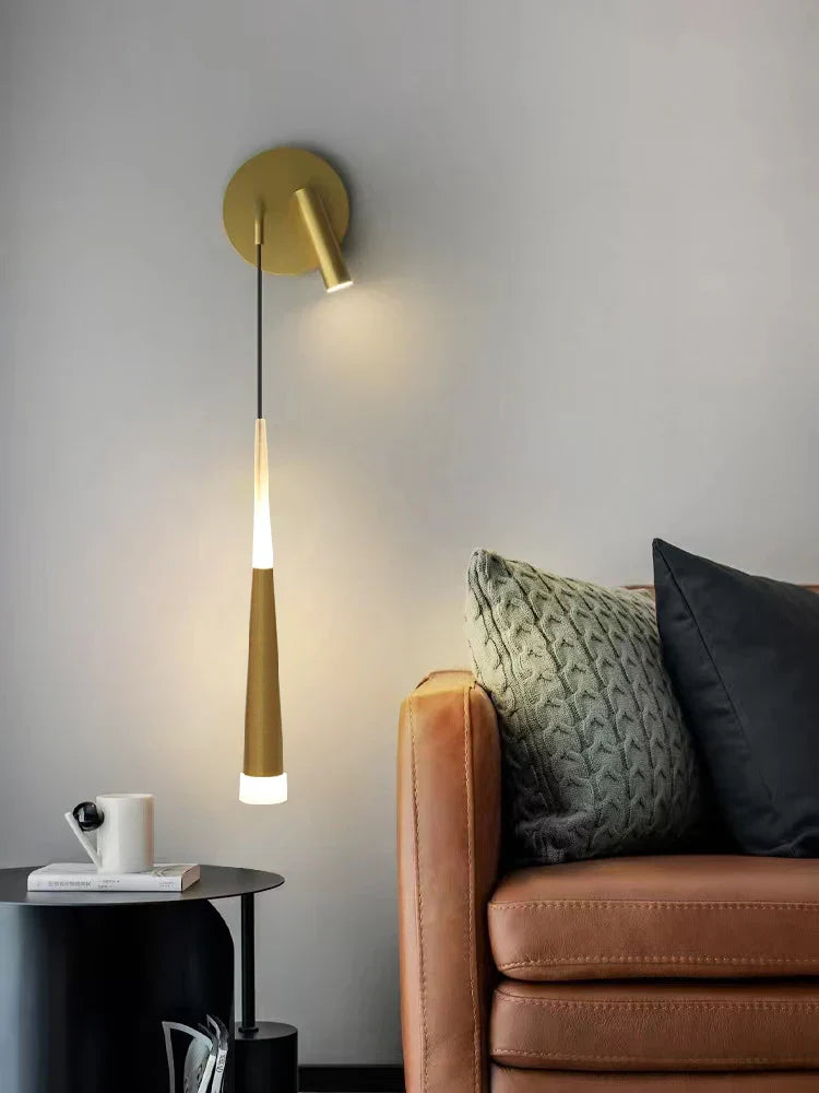 Luminous Nordic Glow - Stylish Black LED Wall Light for Contemporary Bedrooms & Living Rooms