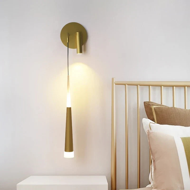 Luminous Nordic Glow - Stylish Black LED Wall Light for Contemporary Bedrooms & Living Rooms