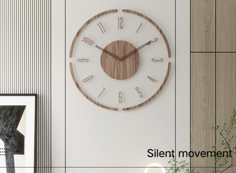 CalmCraft - 14-Inch Solid Wood Silent Wall Clock