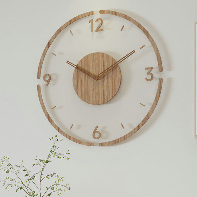 CalmCraft - 14-Inch Solid Wood Silent Wall Clock