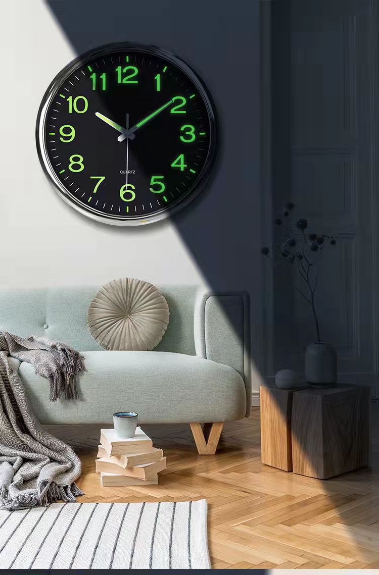 GlowTime - Silent Luminescent Wall Clock 30 cm