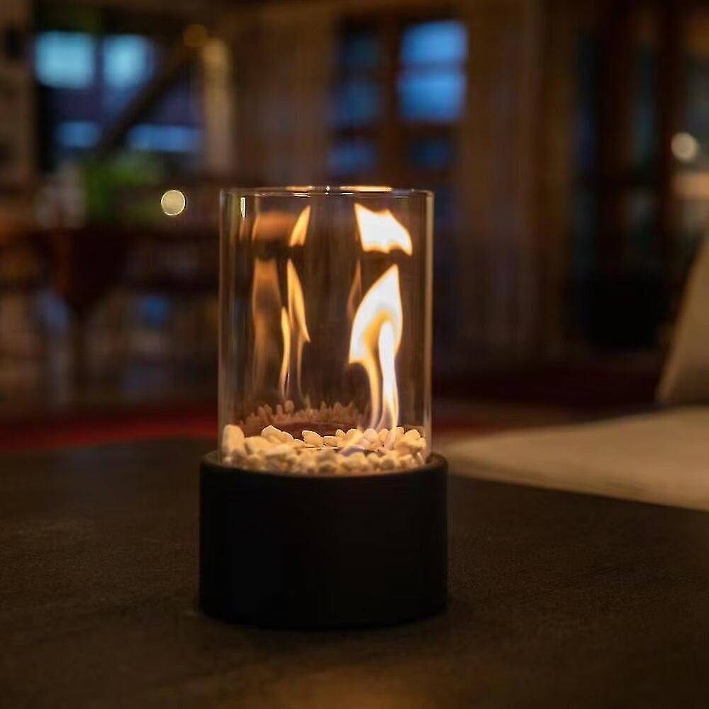 Bordlampe Glas Olie Flamme Brænder