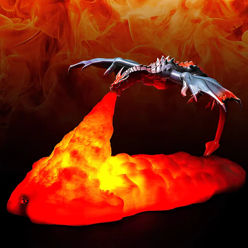 LED Fantasy Drage Flamme Bordlampe
