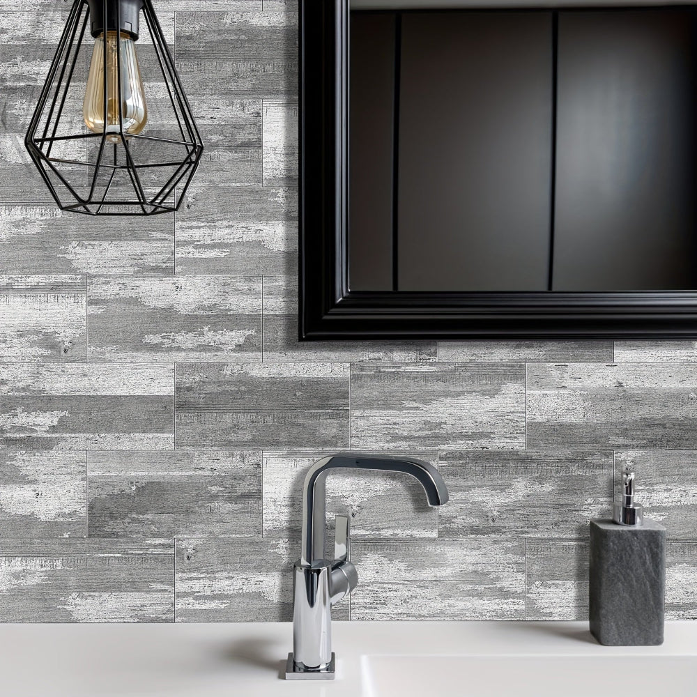 Abziehbare und klebende Wandpaneele rustikale Holzstruktur wasserdichte Dekoration