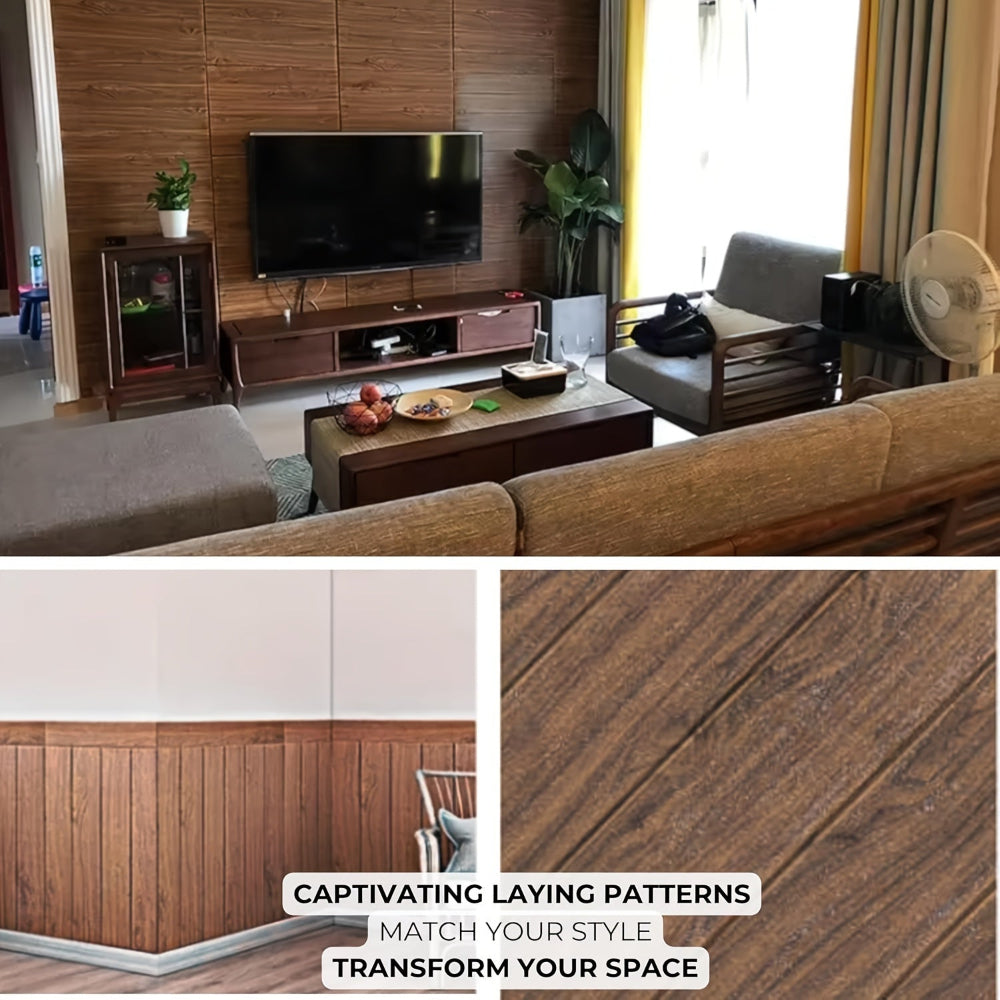 Abzieh- und Klebe-Wandpaneele Rustikales Holz Wasserdichtes Dekor