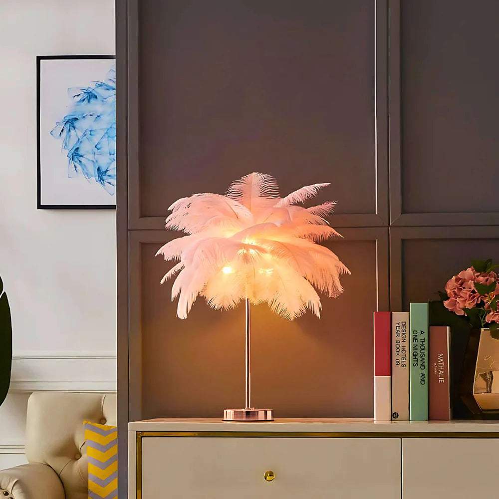 Lampe de table plume Éclairage doux