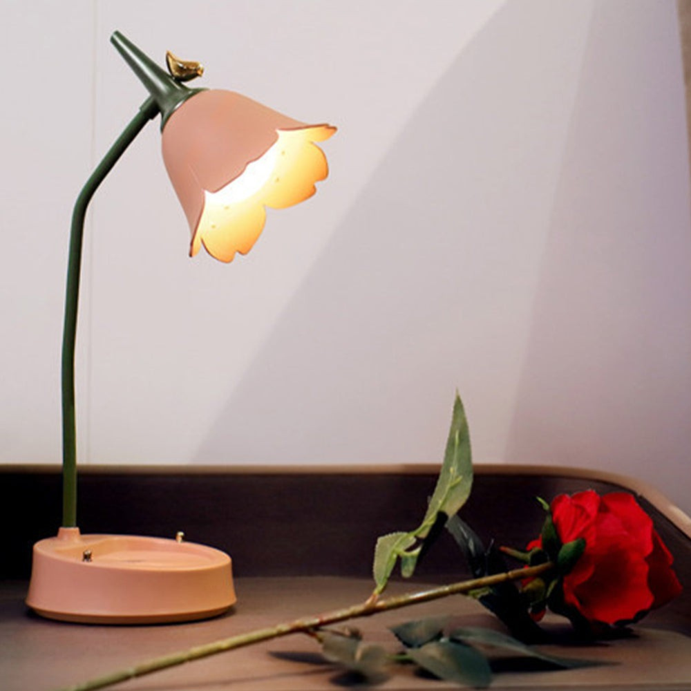 Moderne blomst LED bordlampe ABS plastik