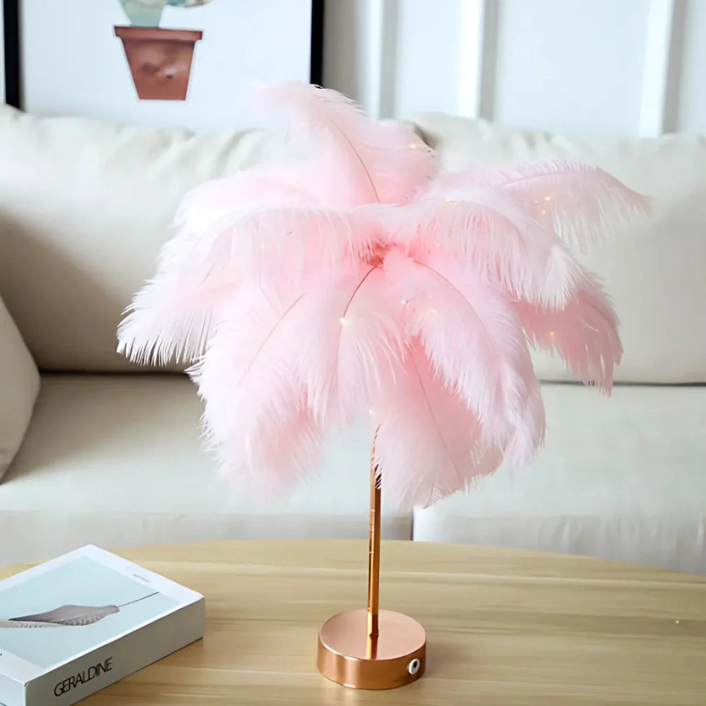 Lampe de table plume Éclairage doux