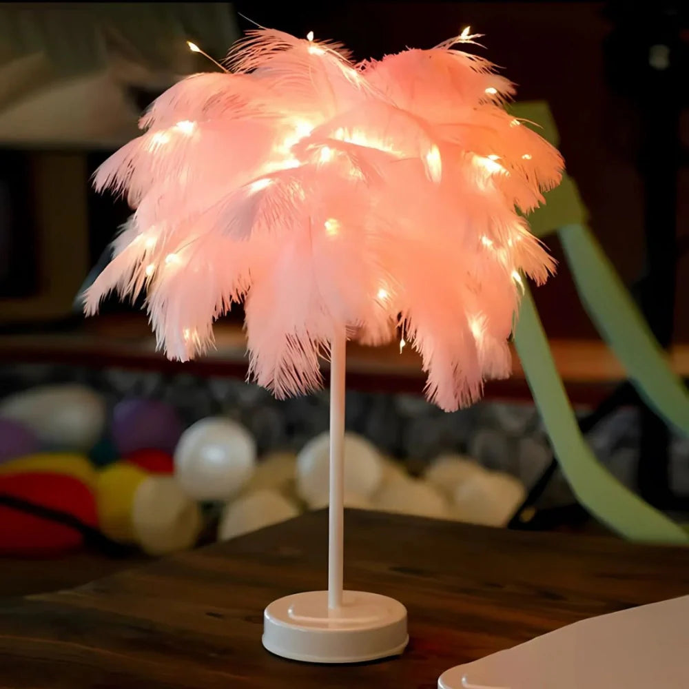 Lampe de table plume Éclairage doux