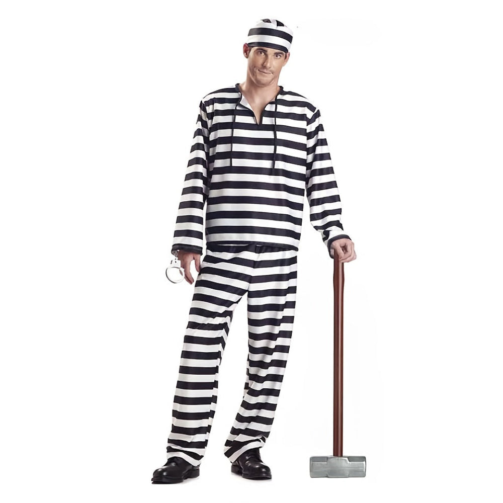 ウィッティカップルズ ハロウィン衣装 囚人 ブラック ホワイト ストライプ