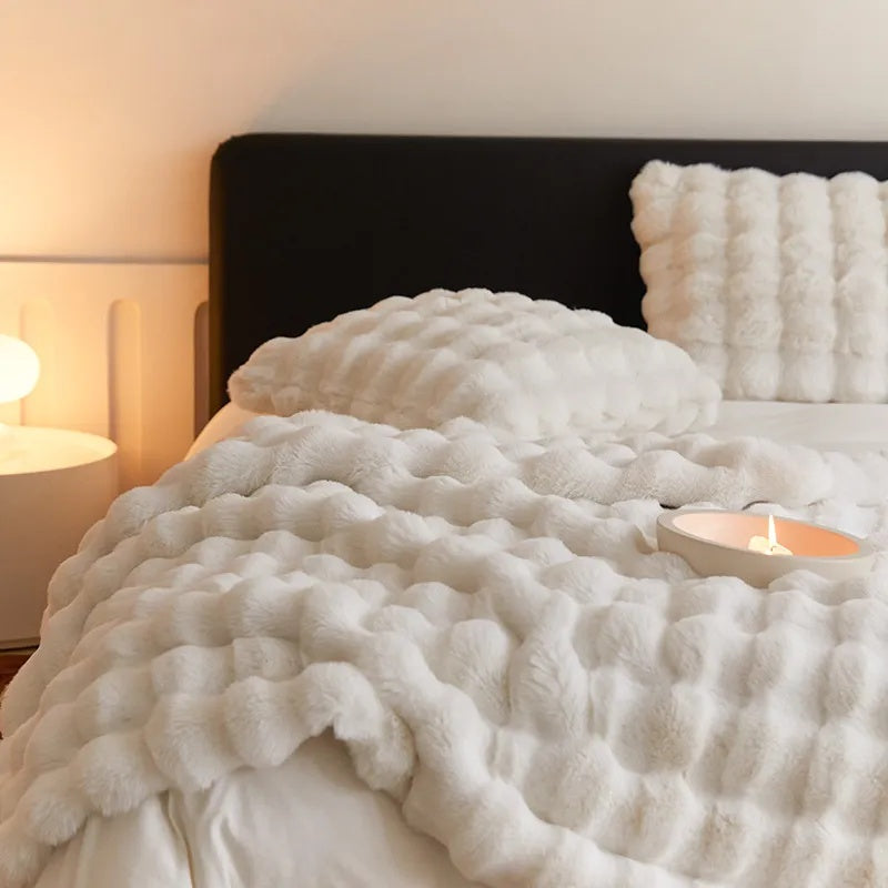 Falsk Pels Tæppe Blød Luksus Design