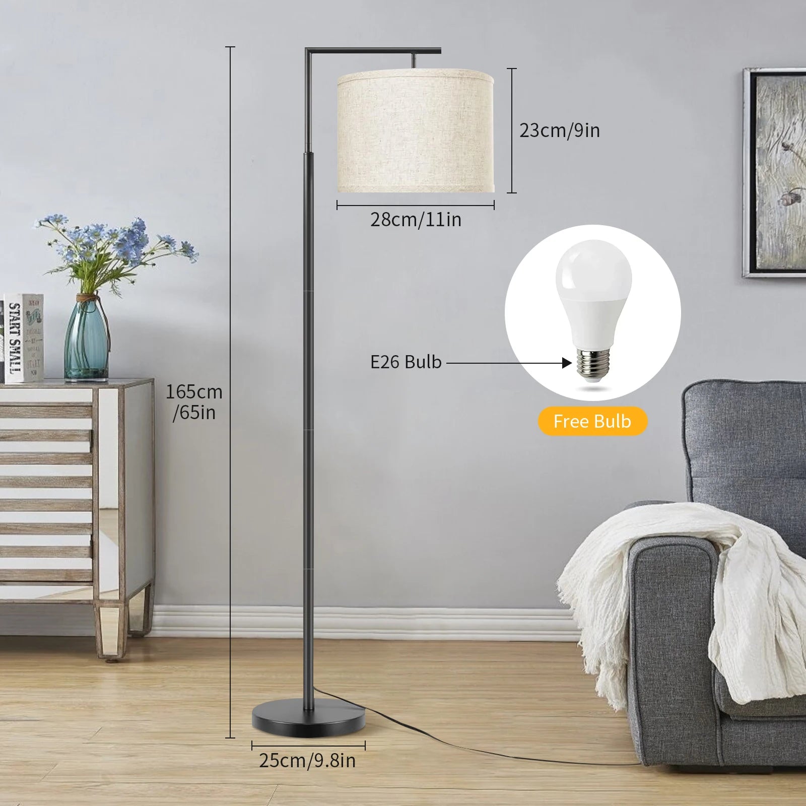 GlowBeam - Remote-Controlled Modern Floor Lamp with Adjustable Color Temperature