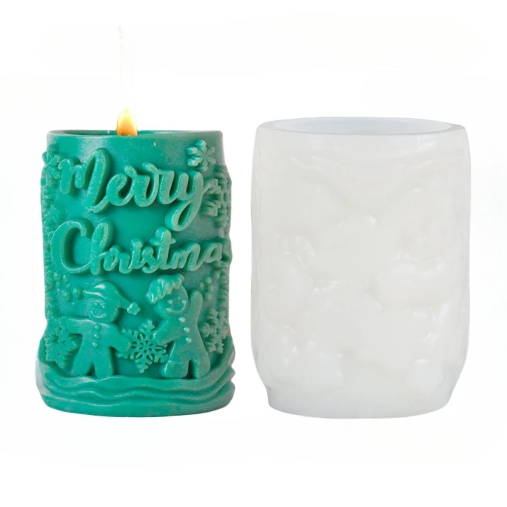 CandleCraft Christmas: Unique Cylindrical Silicone Mould for Elegant Tree-Shaped Decorations