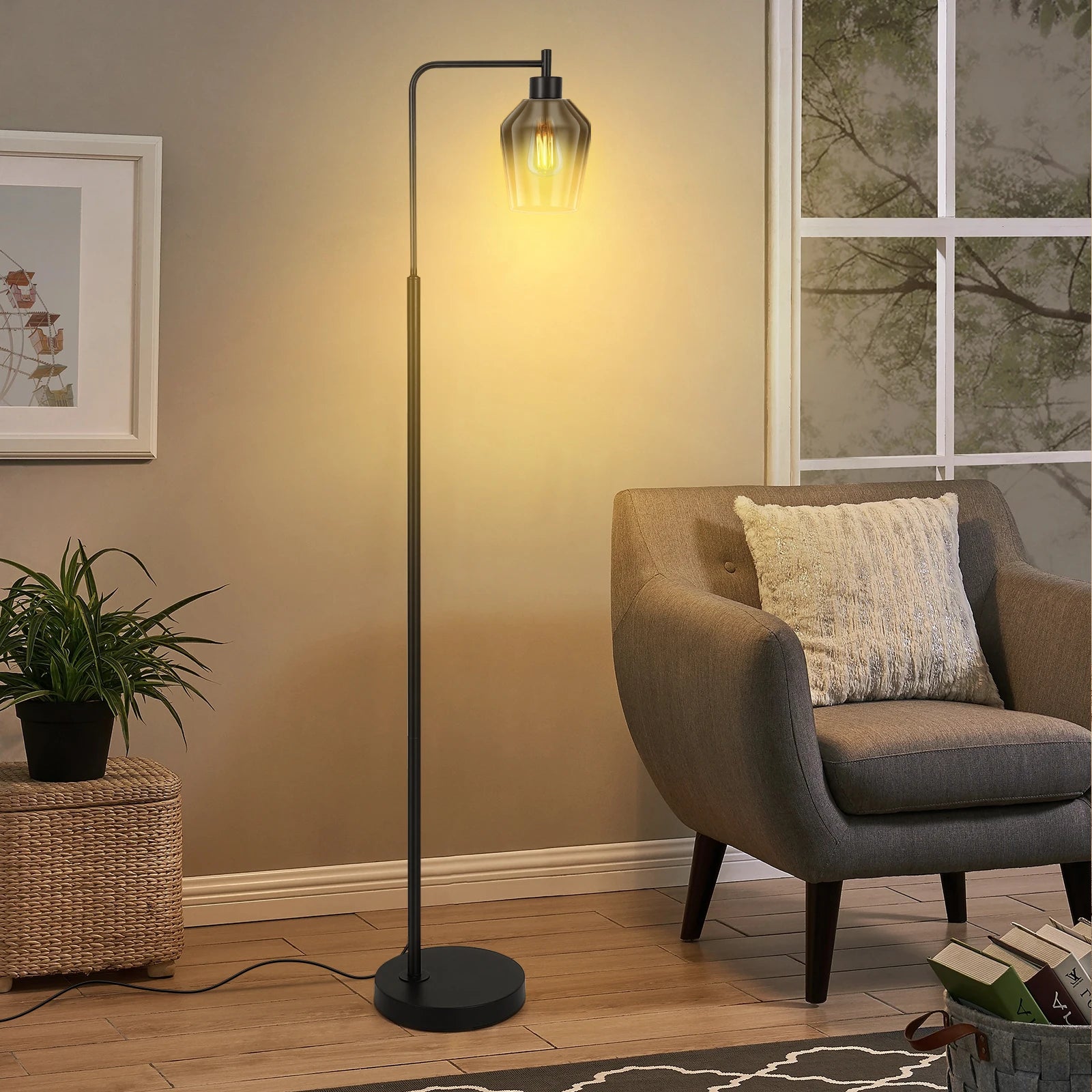 GlowEase - Remote-Controlled LED Floor Lamp with Adjustable Dimming