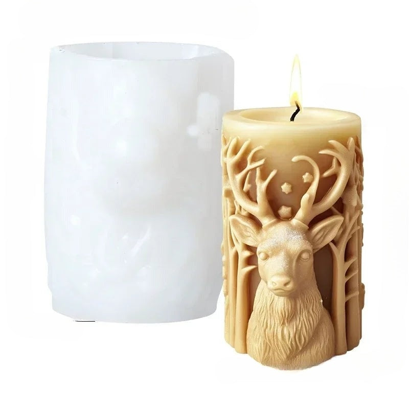 CandleCraft Christmas: Unique Cylindrical Silicone Mould for Elegant Tree-Shaped Decorations