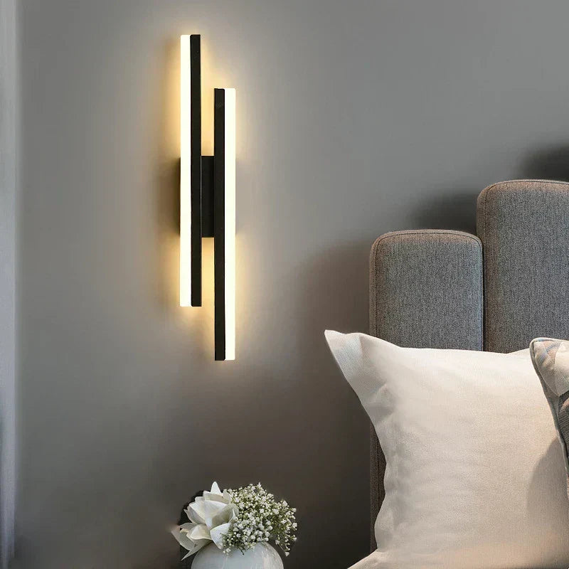 Lampada da parete moderna nera LED lampada da interno