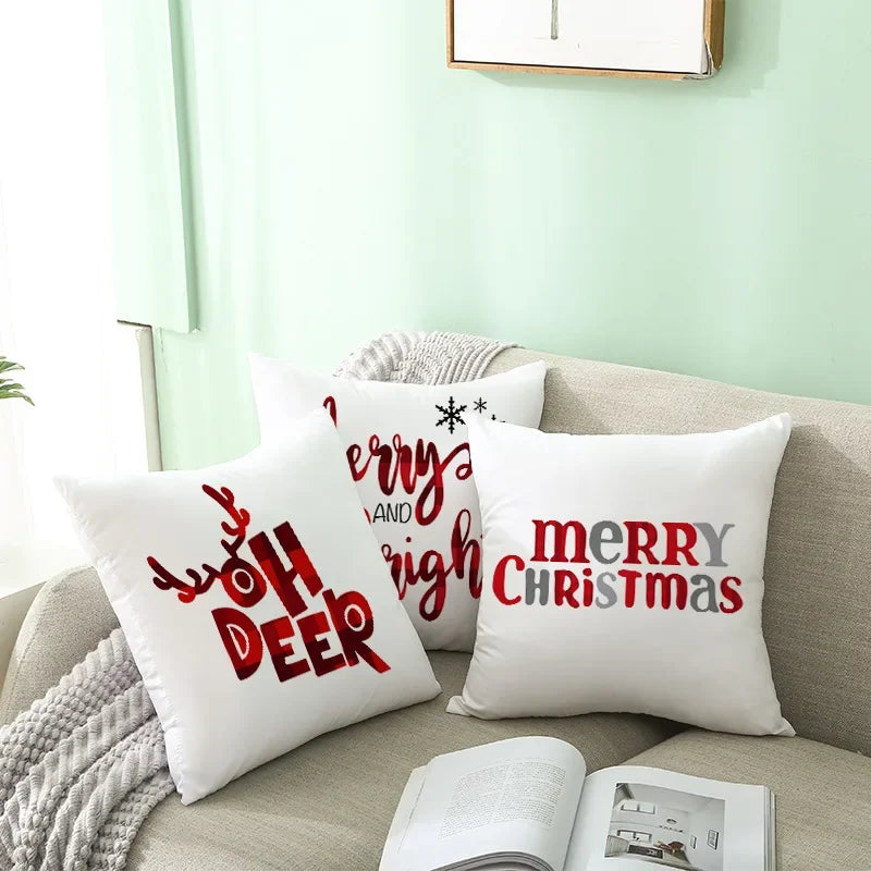 CozyNest Cushion Covers Set – Stylish Christmas Decoration for Sofa and Living Room, Festive Cotton Covers 45x45 cm