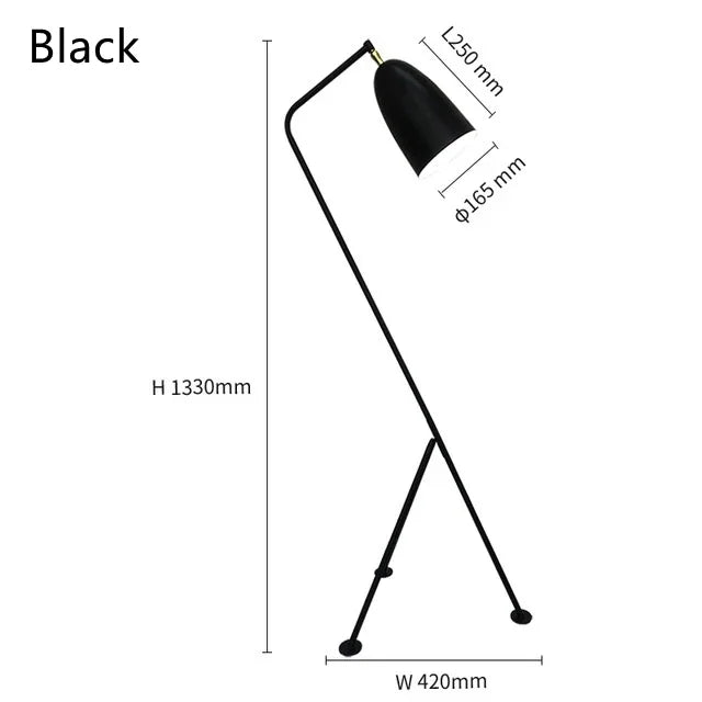 RetroGlow - Designer Grasshopper Floor Lamp with Tripod Stand