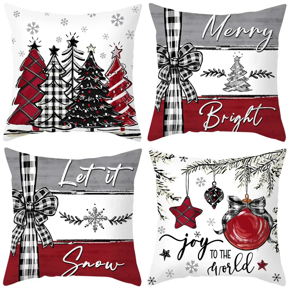 CozyNest Cushion Covers Set – Stylish Christmas Decoration for Sofa and Living Room, Festive Cotton Covers 45x45 cm