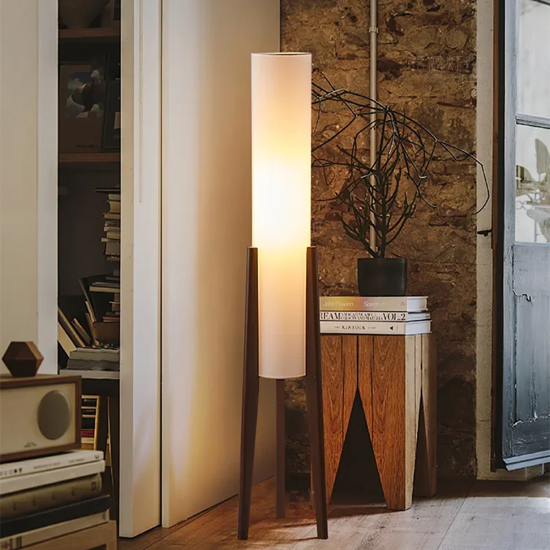 ZenGlow - Wabi-Sabi Japanese Style Floor Lamp with Black Walnut Base