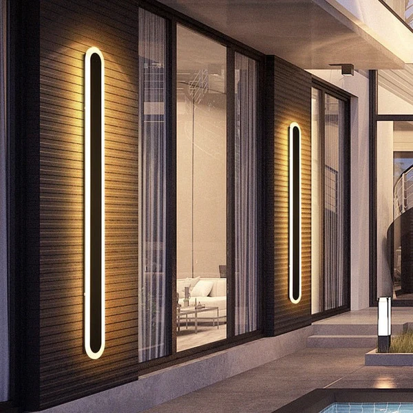 Udendørs LED Væglampe Moderne Sort Design