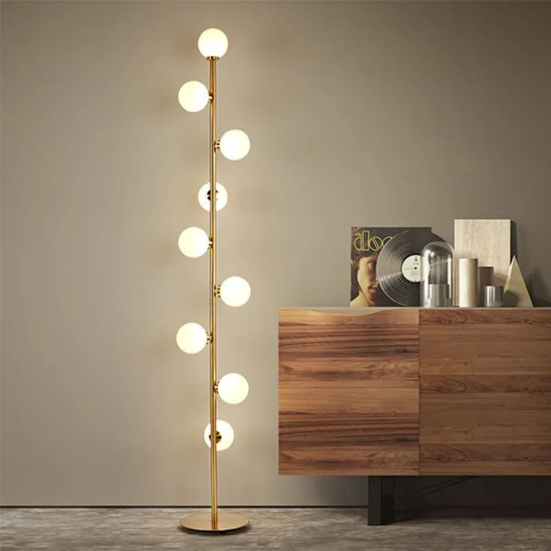 AuroraSphere - Nordic Gold Glass Ball Floor Lamp