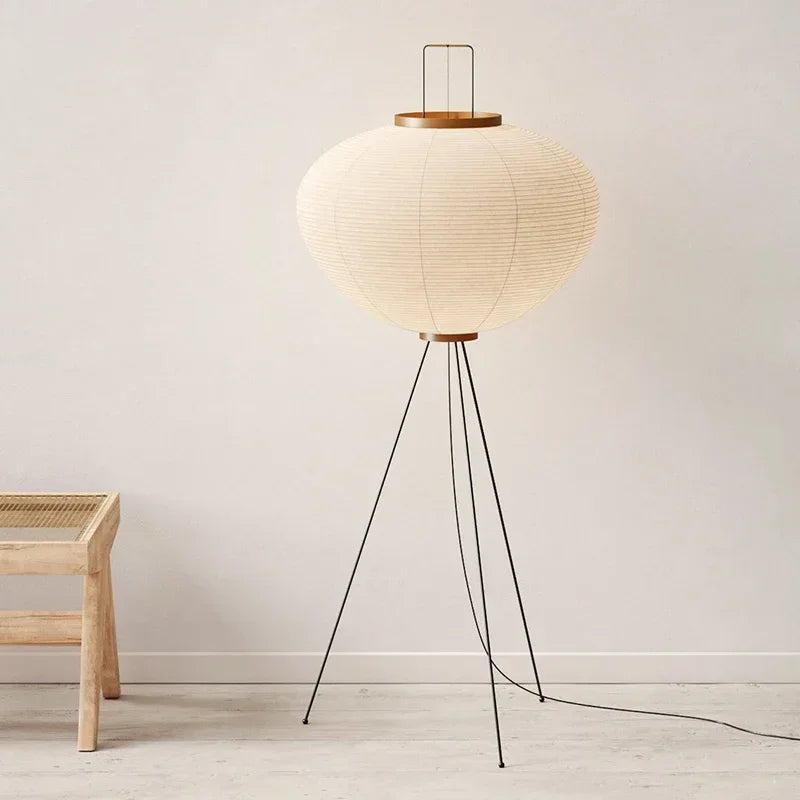 ZenGlow - Japanese Noguchi Akari Rice Paper Floor Lamp for Living Room and Bedroom