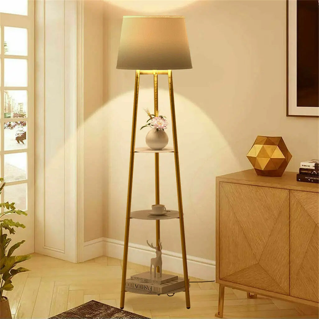 LumeShelve - Modern LED Floor Lamp with Storage Shelves