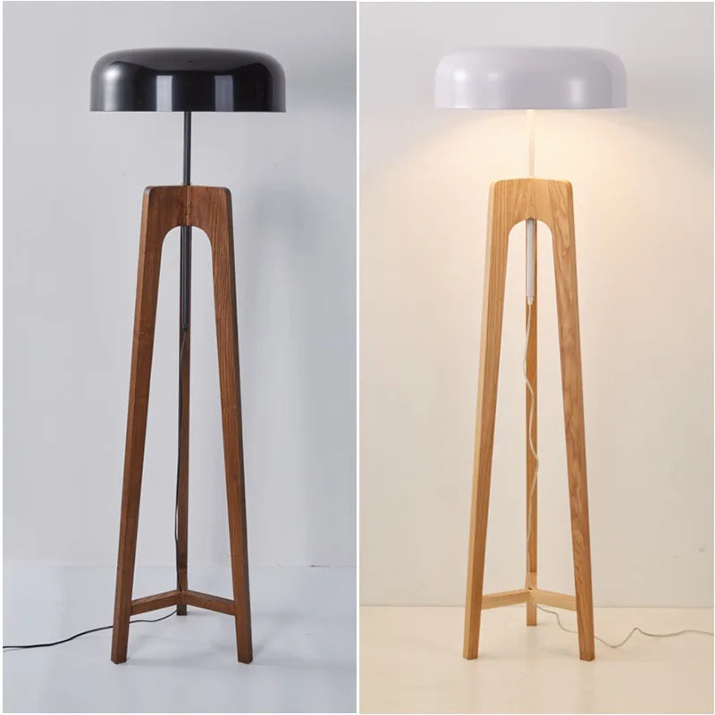 RadiantWood - Classic Wooden Floor Lamp with E27 Bulb for Art Deco Spaces