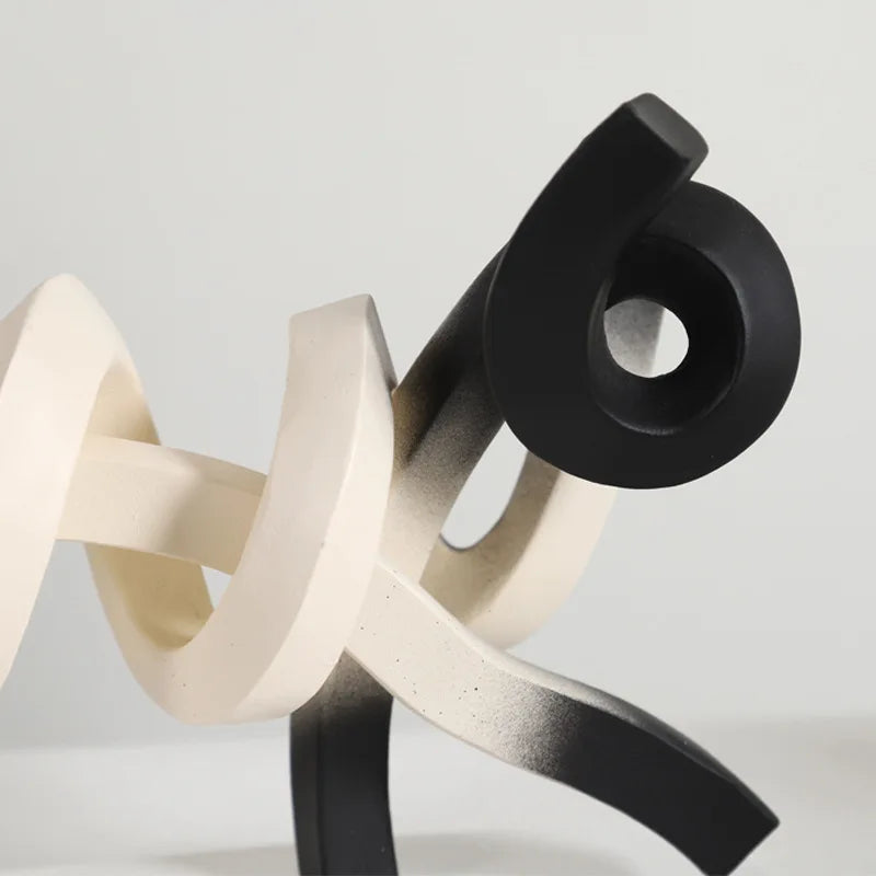 Kat skulptur moderne abstrakt harpiks ornament