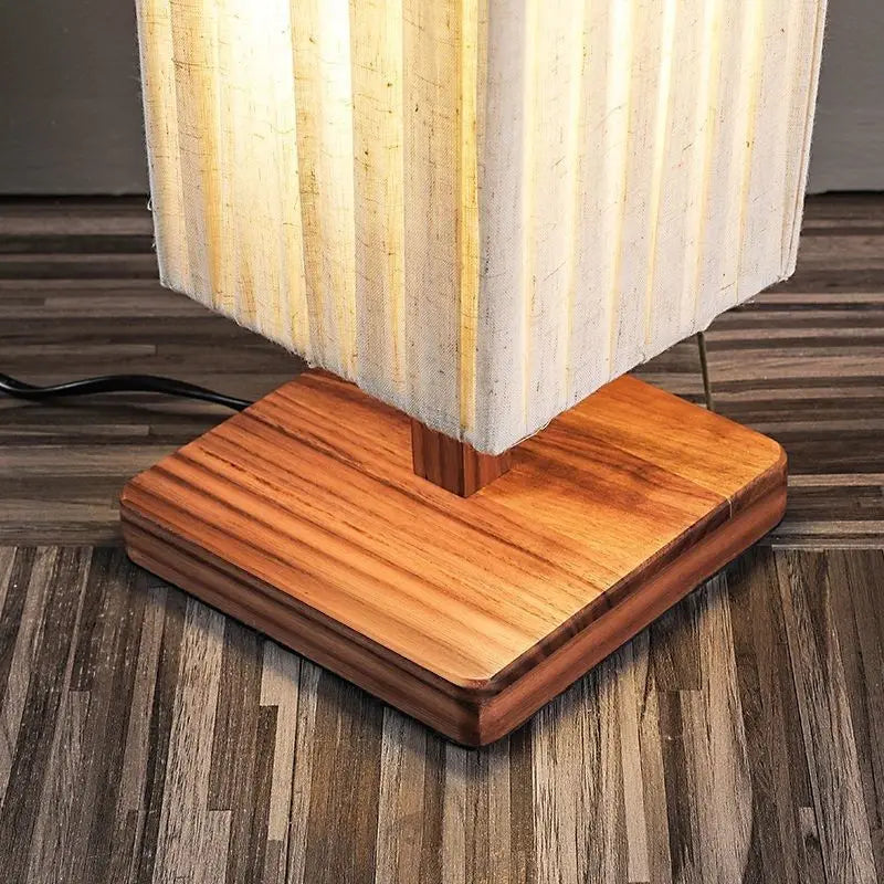 ZenGlow - Wooden Retro Floor Lamp for Living Room and Bedroom