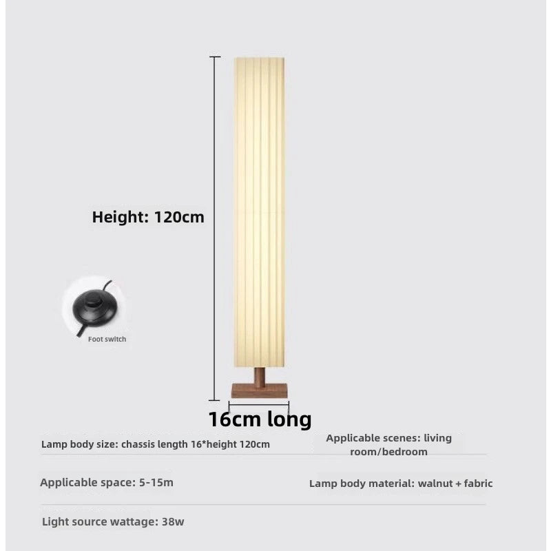 ZenGlow - Wooden Retro Floor Lamp for Living Room and Bedroom